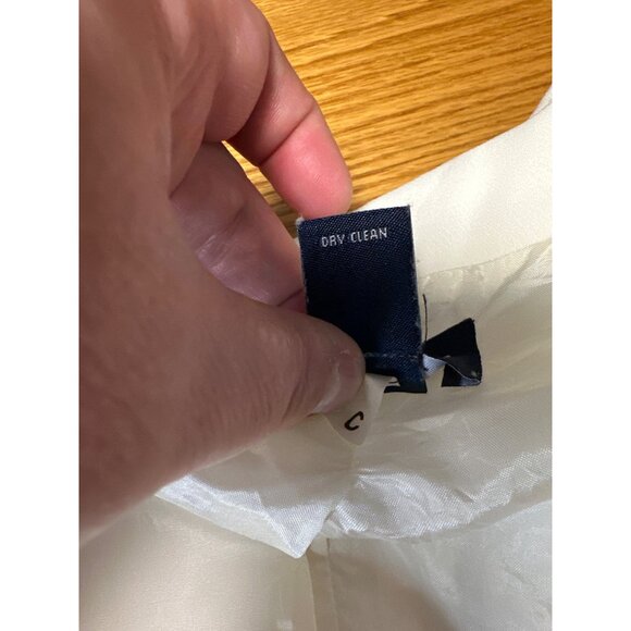 Ann Taylor Petites Ivory Button-Up Blazer With Black Piping Womens 4P - Picture 9 of 10